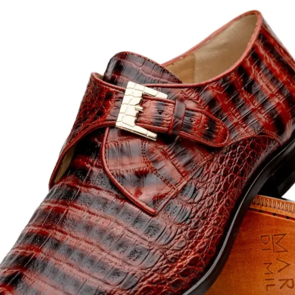 Online Marco di Milano Rovigo Caiman Crocodile Monk Strap Cognac