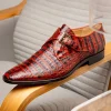 Online Marco di Milano Rovigo Caiman Crocodile Monk Strap Cognac