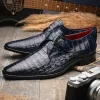 Flash Sale Marco di Milano Rovigo Caiman Crocodile Monk Strap Navy Blue