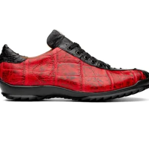 Cheap Marco di Milano Saulo Alligator & Ostrich Sneakers Red / Black