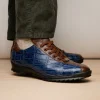 Store Marco di Milano Saulo Alligator & Ostrich Sneakers Blue Jean BlueJean