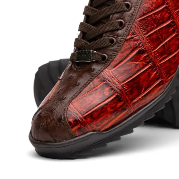 Best Marco di Milano Saulo Alligator & Ostrich Sneakers Cognac