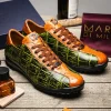 Discount Marco di Milano Saulo Alligator & Ostrich Sneakers Cognac / Green