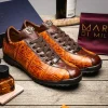 Discount Marco di Milano Saulo Alligator & Ostrich Sneakers Brandy / Brown