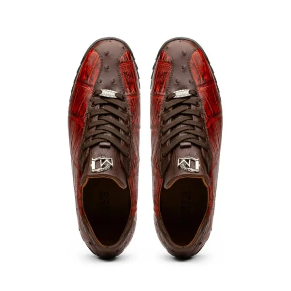 Best Marco di Milano Saulo Alligator & Ostrich Sneakers Cognac