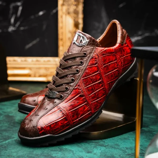 Best Marco di Milano Saulo Alligator & Ostrich Sneakers Cognac