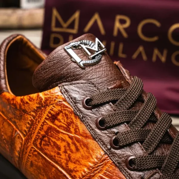 Discount Marco di Milano Saulo Alligator & Ostrich Sneakers Brandy / Brown