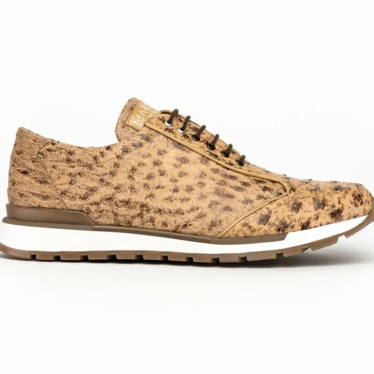 Shop Marco di Milano Scanno Ostrich Quill Sneakers Antique Orix AntiqueOrix