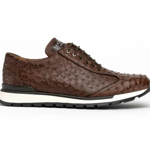 Best Sale Marco di Milano Scanno Ostrich Quill Sneakers Brown