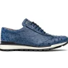 Clearance Marco di Milano Scanno Ostrich Quill Sneakers Antique Navy AntiqueNavy