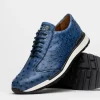 Clearance Marco di Milano Scanno Ostrich Quill Sneakers Antique Navy AntiqueNavy