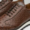 Best Sale Marco di Milano Scanno Ostrich Quill Sneakers Brown