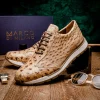 Shop Marco di Milano Scanno Ostrich Quill Sneakers Antique Orix AntiqueOrix