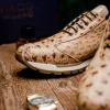 Shop Marco di Milano Scanno Ostrich Quill Sneakers Antique Orix AntiqueOrix