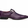 Discount Marco di Milano Toluca Crocodile & Lizard Monk Strap Purple