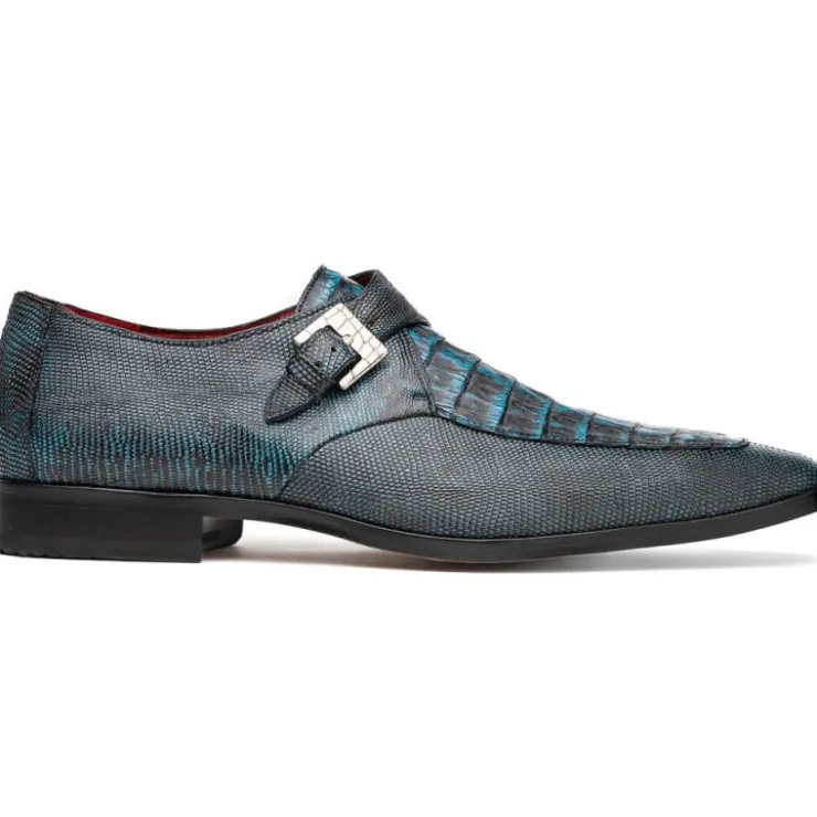 Cheap Marco di Milano Toluca Crocodile & Lizard Monk Strap Blue / Black