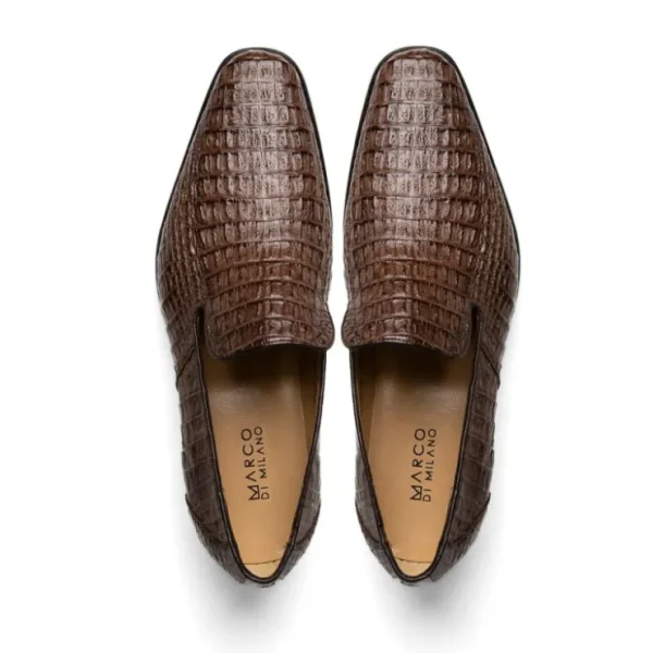 marco_di_milano_trento_ca_4.webp Hot Marco di Milano Trento Caiman Crocodile Loafers Brown