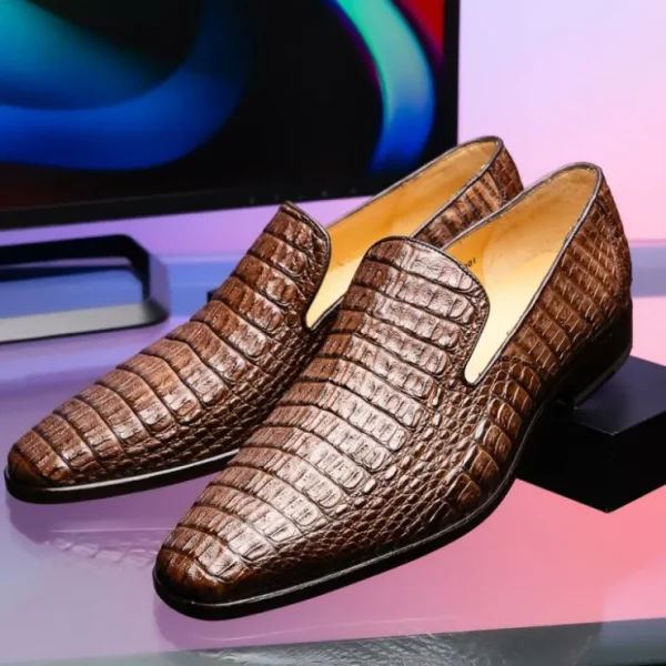 marco_di_milano_trento_ca_8.webp Hot Marco di Milano Trento Caiman Crocodile Loafers Brown