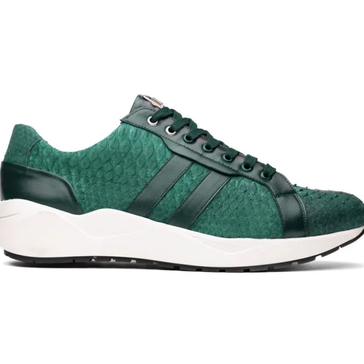 Discount Marco di Milano Verona Python & Calfskin Sneakers Green