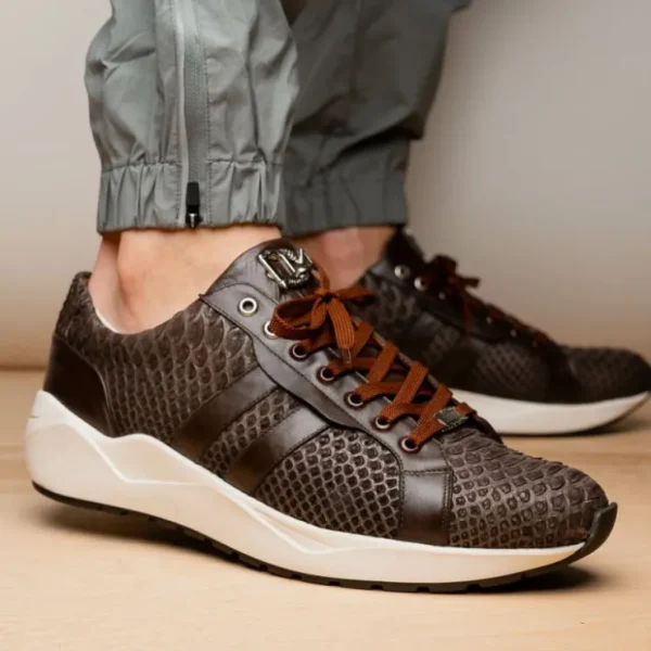 Discount Marco di Milano Verona Python & Calfskin Sneakers Brown