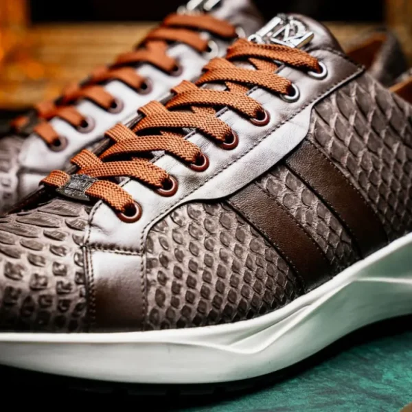 Discount Marco di Milano Verona Python & Calfskin Sneakers Brown