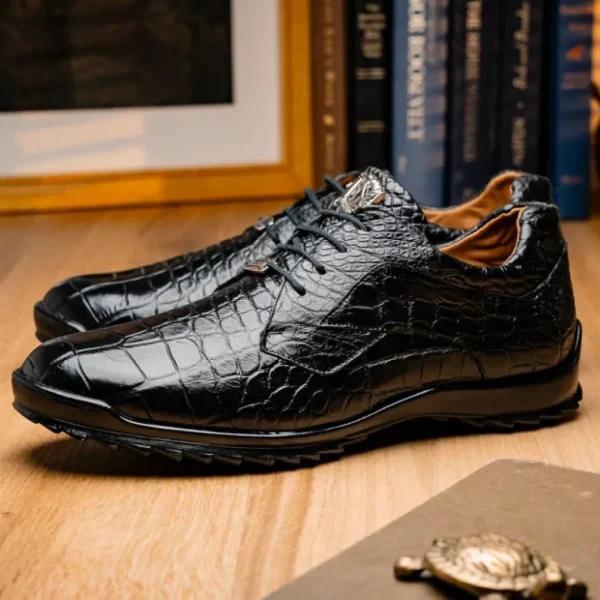 Fashion Marco di Milano Vulcan Alligator Sneakers Black