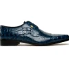 Outlet Maseratti Assenzio 3012 Embossed Crocodile & Ostrich Derby Shoes Blue