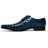 Outlet Maseratti Assenzio 3012 Embossed Crocodile & Ostrich Derby Shoes Blue