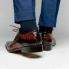 Best Sale Maseratti Assenzio 3012 Embossed Crocodile & Ostrich Derby Shoes Brown