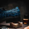 Outlet Maseratti Assenzio 3012 Embossed Crocodile & Ostrich Derby Shoes Blue