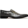 Best Maseratti Moda 3008 Embossed Crocodile & Ostrich Loafers Gray