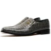 Best Maseratti Moda 3008 Embossed Crocodile & Ostrich Loafers Gray