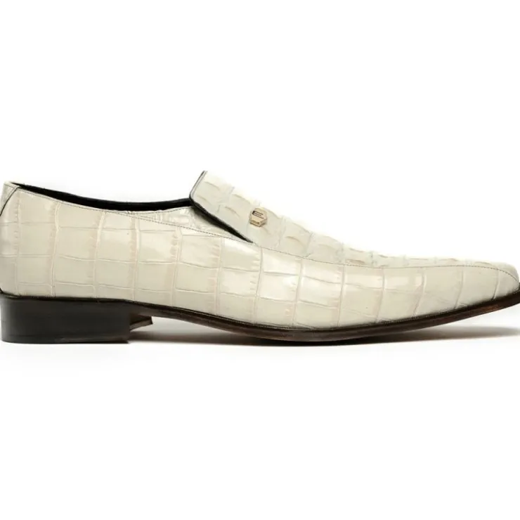 Store Maseratti Moda II 3008 Embossed Crocodile & Caiman Loafers Oryx