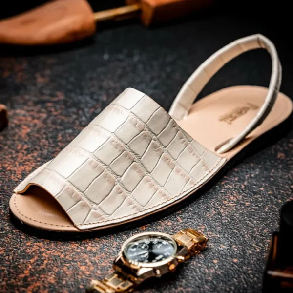 maseratti_naples_embossed_5.webp Shop Maseratti Naples Embossed Caiman Minorca Sandals Oryx