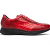 Fashion Maseratti Vidal 6002 Embossed Crocodile / Caiman Sneakers (Limited Edition) Red