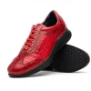 Fashion Maseratti Vidal 6002 Embossed Crocodile / Caiman Sneakers (Limited Edition) Red