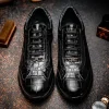 Discount Maseratti Vidal 6002 Embossed Crocodile / Caiman / Ostrich Sneakers Black