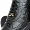 Discount Maseratti Vidal 6002 Embossed Crocodile / Caiman / Ostrich Sneakers Black