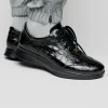 Discount Maseratti Vidal 6002 Embossed Crocodile / Caiman / Ostrich Sneakers Black