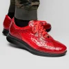 Fashion Maseratti Vidal 6002 Embossed Crocodile / Caiman Sneakers (Limited Edition) Red