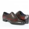 Clearance Santoni Massimiliano Stanco Goodyear Welted Oxfords Burgundy