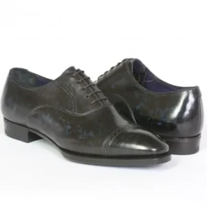 Discount Santoni Massimiliano Stanco Goodyear Welted Oxfords Navy / Black