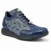 New Mauri 8741 2 Ostrich Leg / Hornback Crown / Fabric Sneakers Blue