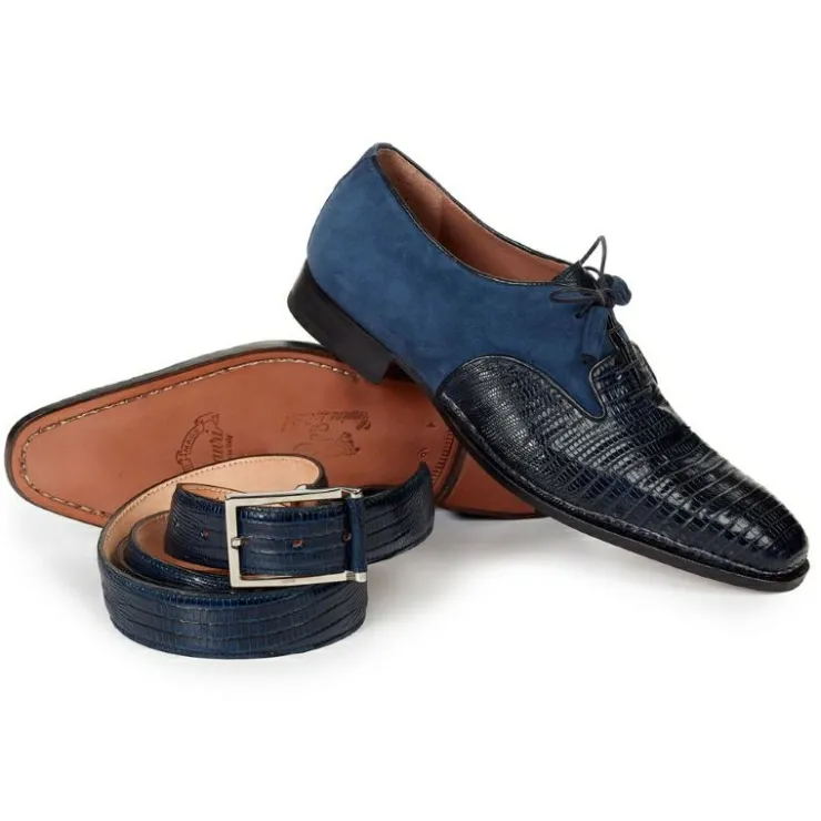 Fashion Mauri 1083 Abissinia Lizard & Suede Oxfords Wonder Blue (Special Order) WonderBlue