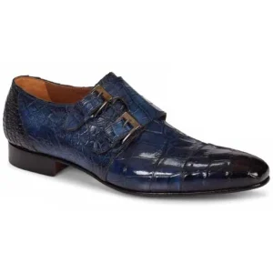 Best Mauri 1152 Alfieri Double Monk Strap Shoes Wonder (Special Order) Blue