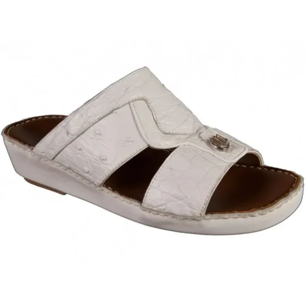 Sale Mauri 5149 Alligator / Ostrich Sandals (Special Order) White