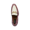 Cheap Mauri 4954/1 Alligator & Fabric Loafers Ruby Red / Cream