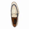 Discount Mauri 4983 Alligator & Fabric Loafers Sky Lark / Cream / Indigo Blue (Special Order)