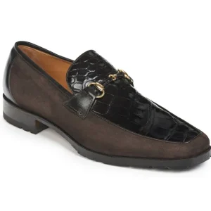 Cheap Mauri 4877 Alligator & Suede Loafers Dark Brown (Special Order) DarkBrown