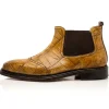 Discount Mauri 4964/1 Alligator Chelsea Boots Hand Painted Mustard & Sport Rust (Special Order) HandPaintedMustard&SportRust